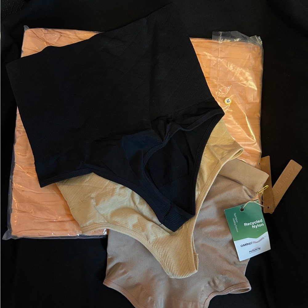 Black and Beige High-Waisted Shapewear Set